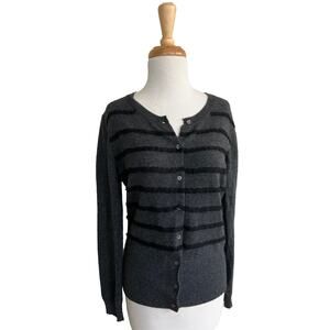 Fenn Wright Manson 2 Ply Cashmere Cardigan Dark Academia Sweater Ruffled M